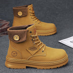Damen Winterstiefel mit doppeltem Knopfverschluss und gepolstertem Kragen R&B
