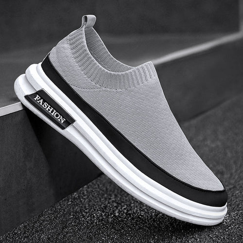 Damen Modische Slip-On Sneakers mit elastischem Strickobermaterial R&B