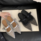 Damen elegante Slingback-Ballerinas mit funkelnden Strassverzierungen R&B