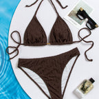 Damen Triangel-Bikini mit raffiniertem Strukturdesign und verstellbaren Trägern R&B