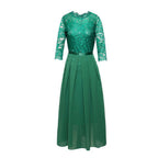 Damen Maxikleid mit Spitzendetails und transparentem Rock R&B