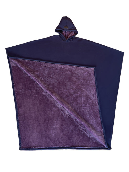 Damen kuscheliger Kapuzenponcho aus weichem Mikrofleece R&B