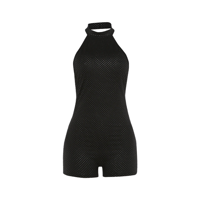 Damen Sportlicher Einteiler mit Hochkragen und atmungsaktivem Mesh R&B