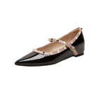 Damen Ballerinas mit verstellbarem Riemchen und luxuriösem Glanz