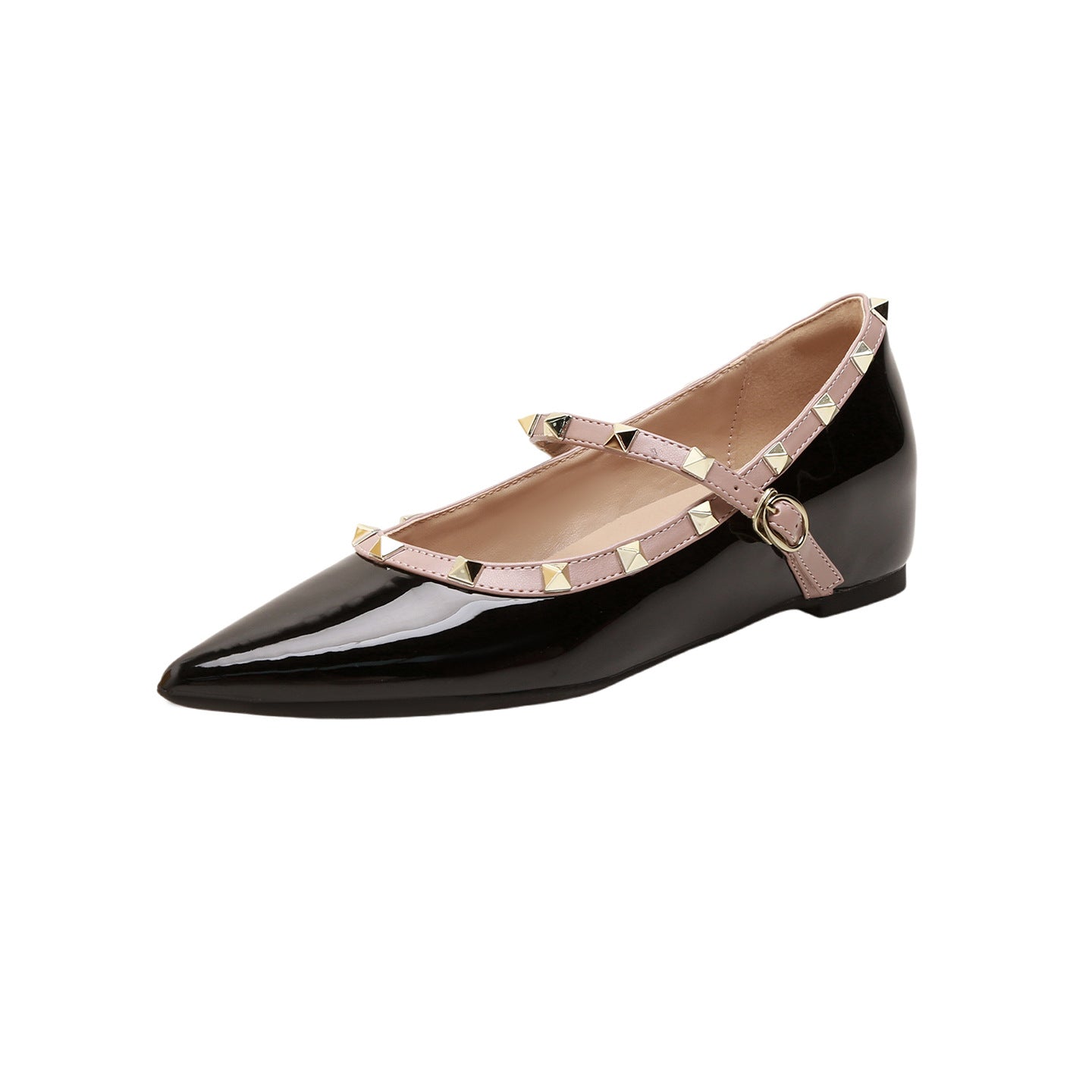 Damen Ballerinas mit verstellbarem Riemchen und luxuriösem Glanz