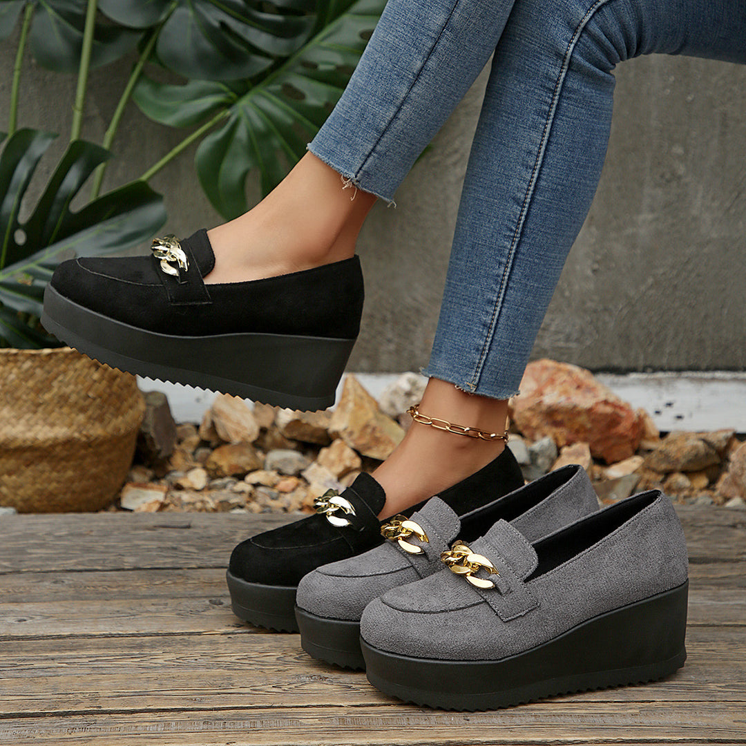 Damen Mokassins mit modischem Ketten-Detail R&B