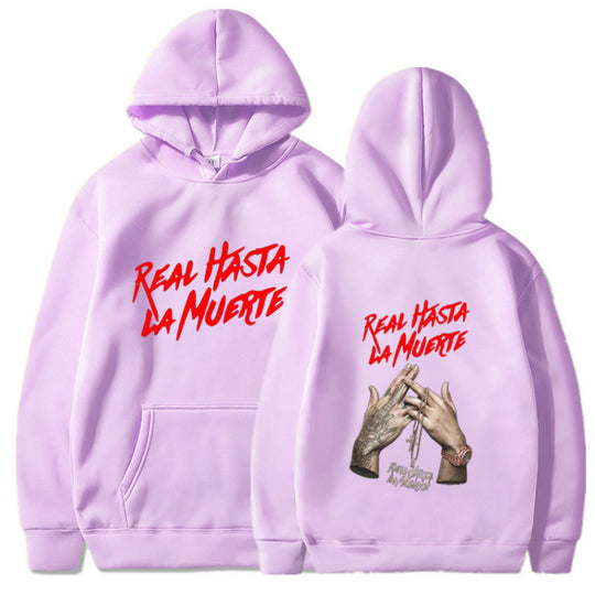 Damen Kapuzensweater mit auffälligem Schriftzug in urbanem Stil R&B