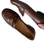 Damen Elegante Mokassins mit modischem Riemendetail