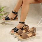 Damen Wedge-Sandalen mit geschmackvollem Riemendesign und luxuriösem Naturmaterial R&B
