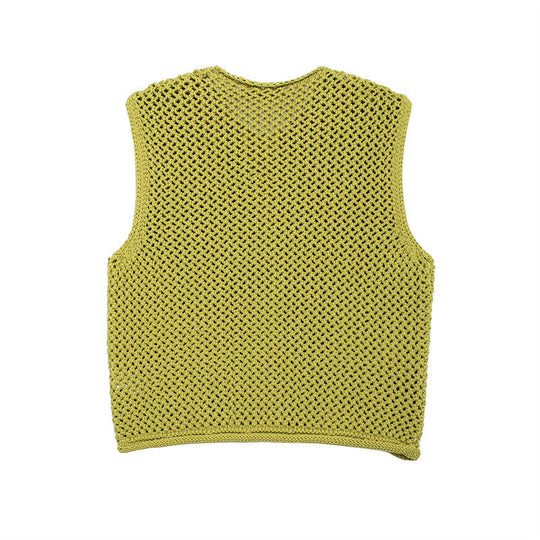 Damen Strickweste mit Knopfleiste und Taschen R&B
