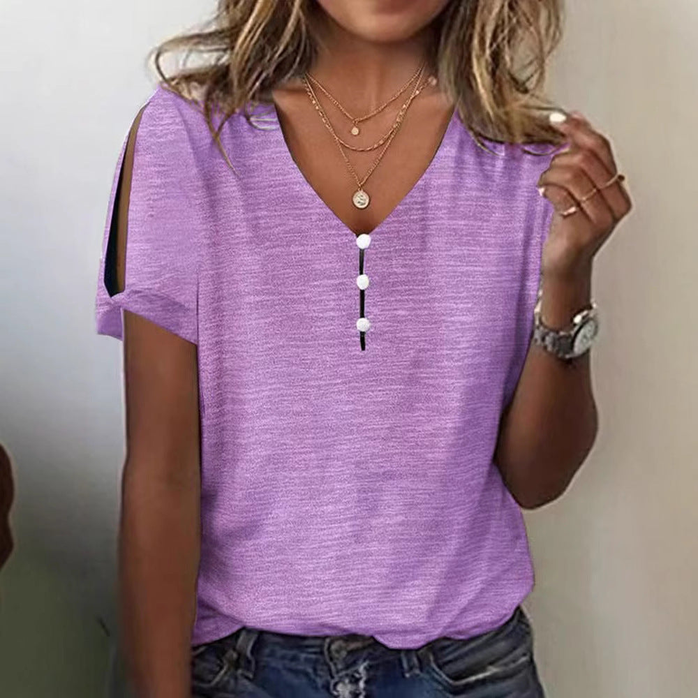 Damen Glitzernde V-Pullover Bluse