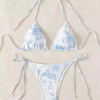 Damen Elegantes Triangel-Bikini-Set mit herausnehmbaren Polstern R&B