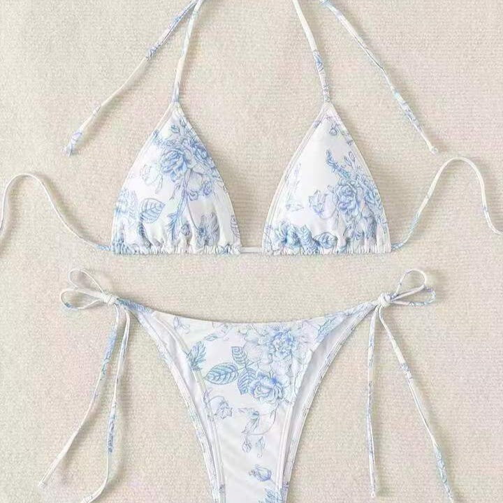 Damen Elegantes Triangel-Bikini-Set mit herausnehmbaren Polstern R&B