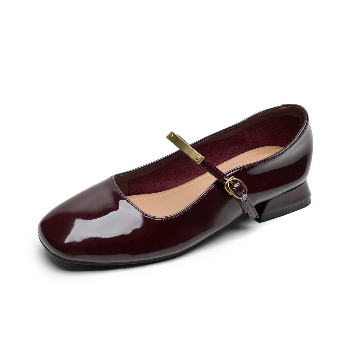 Damen Ballerinas mit modischem Riemchen und glänzendem Lackfinish