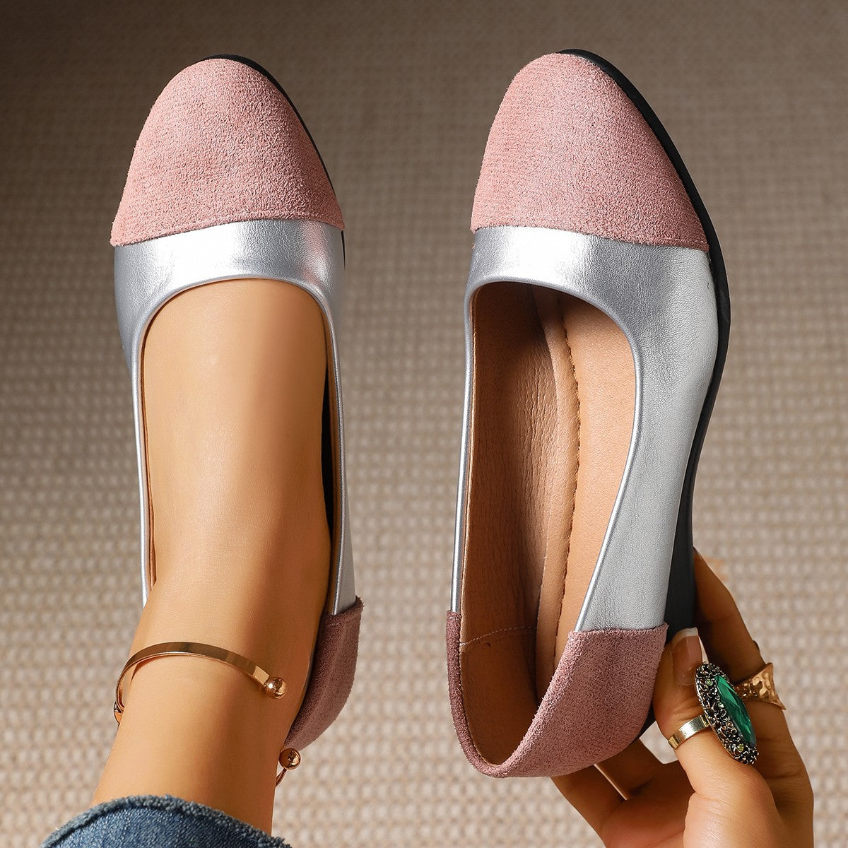 Damen Wedge-Schuhe mit elegantem Samt-Obermaterial und anatomisch geformtem Fußbett R&B