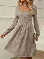 Damen Strickkleid mit Knopfleiste R&B