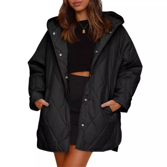 Damen warme Steppjacke mit Kapuze R&B