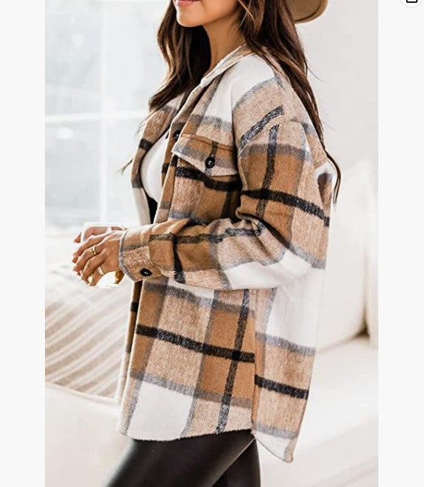 Damen Kariertes Flanellhemd R&B