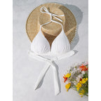 Damen Triangel-Bikini-Oberteil mit verstellbarem Halter und elegantem Wickeldetail R&B