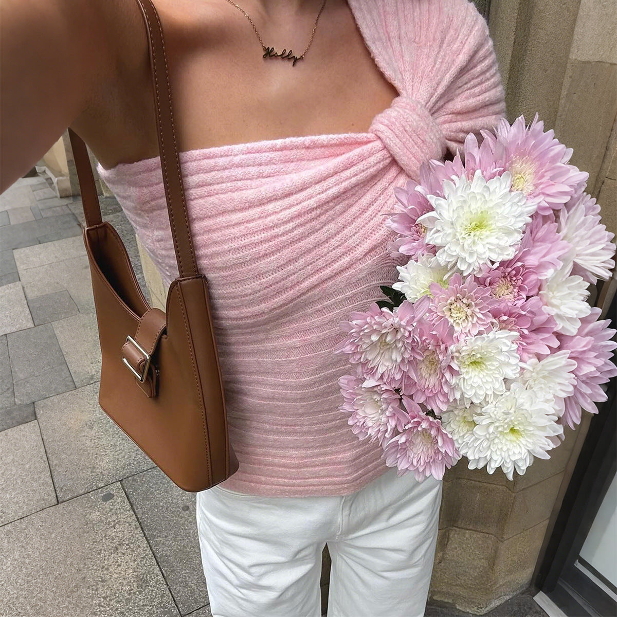 Damen Top mit Rüschendetails und figurbetontem Schnitt R&B