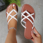 Damen Geflochtene Badesandalen mit anatomischer Sohle und elastischen Riemen R&B