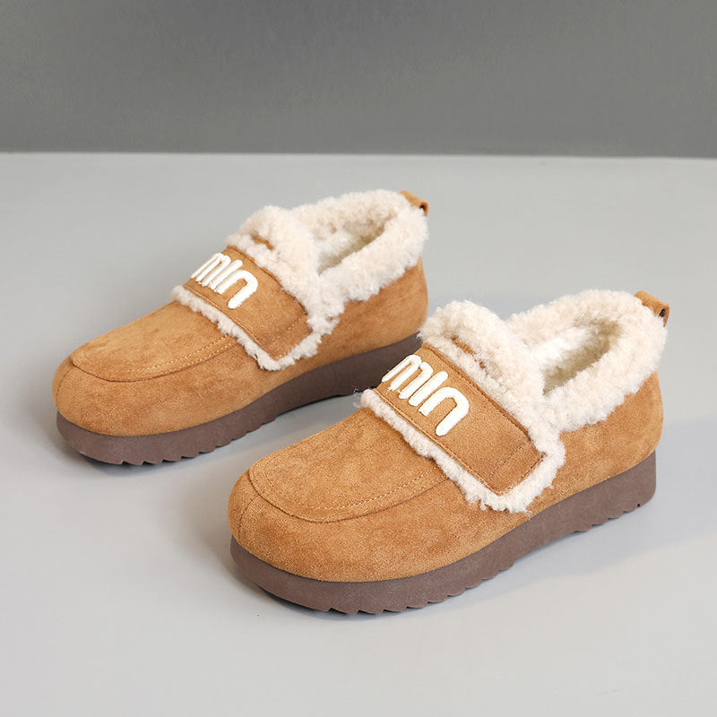Damen Bequeme Plüsch-Sneaker mit auffälligem Veloursleder R&B