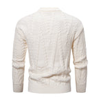 Herren Strickpullover mit Zopfmuster und hohem Kragen R&B