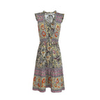 Damen Sommerliches Midikleid mit verspieltem Blumenmuster und lässigem Schnitt R&B