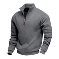 Herren sportlicher Pullover mit halbem Reißverschluss und modischem Stehkragen R&B