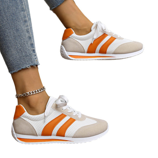 Damen sportliche Sneaker mit atmungsaktiven Mesh-Einsätzen R&B