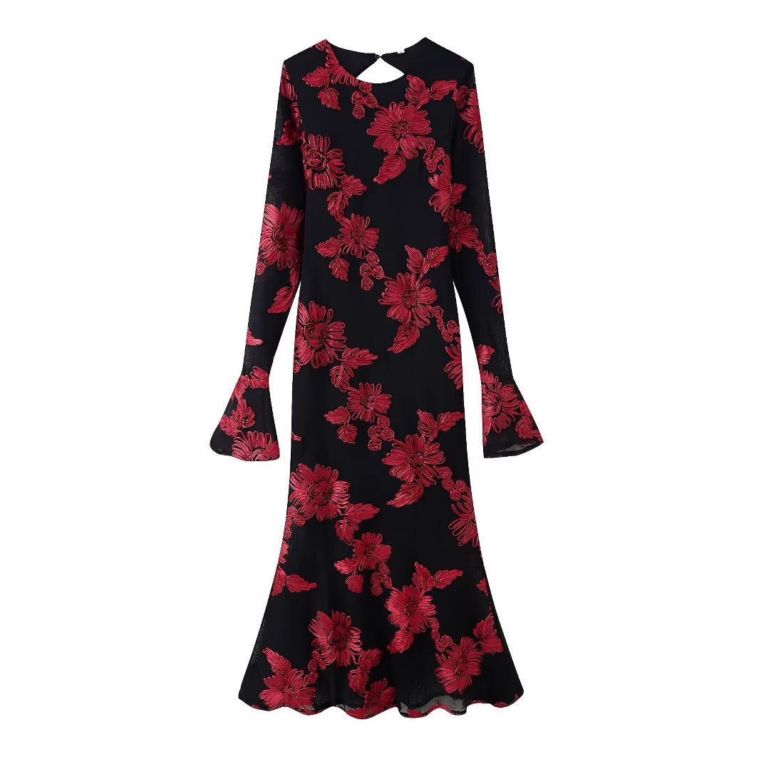 Damen Elegantes und florales Abendkleid R&B