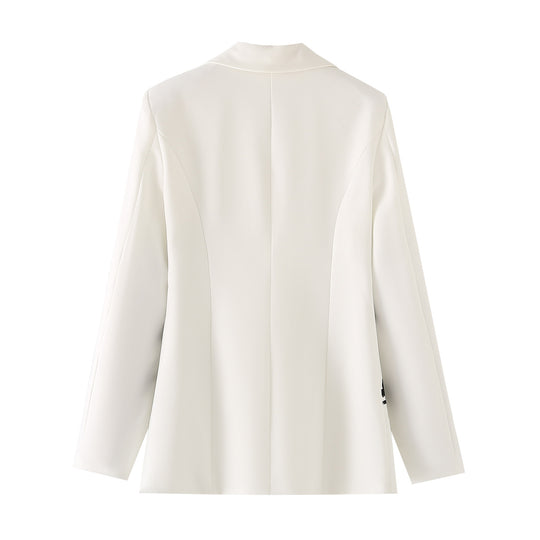 Damen elegante Blazerjacke mit floralen Details und hochwertiger Verarbeitung R&B