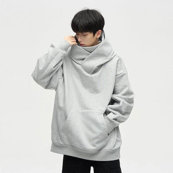 Damen Lässige Oversized Kapuzenpullover mit hochgezogenem Kragen R&B
