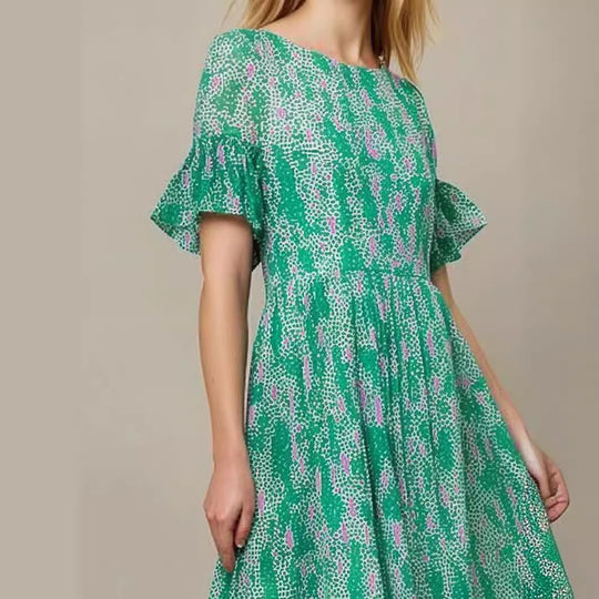 Damen Midi Kleid mit luftigen Rüschenärmel von R&B