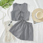 Damen Crop-Top und Shorts Set R&B
