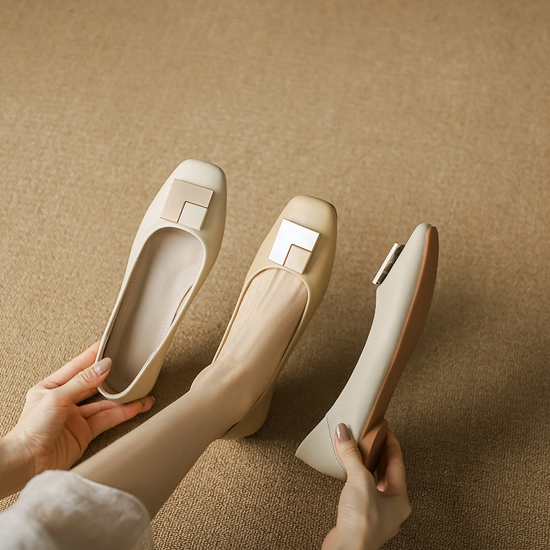 Damen elegante Ballerinas mit modischem Metallakzent R&B