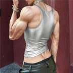 Damen nan tailliertes Glanz-Tanktop mit Racerback und feiner Nahtverarbeitung R&B
