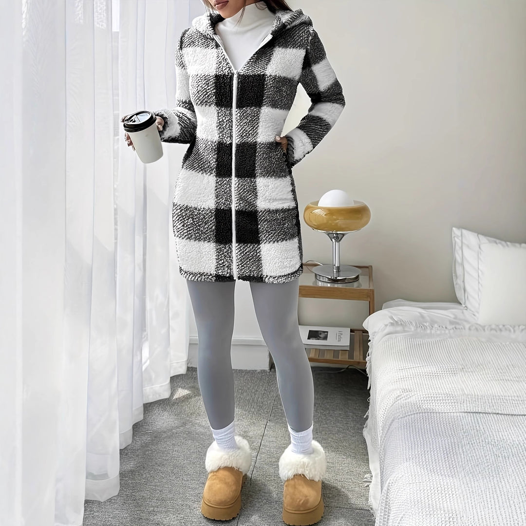 Damen Leopardenmuster Plüschjacke R&B