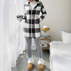 Damen Leopardenmuster Plüschjacke R&B