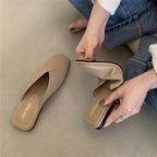 Damen Slip-On Pantoletten mit kunstlederner Oberfläche und bequemem Fußbett R&B