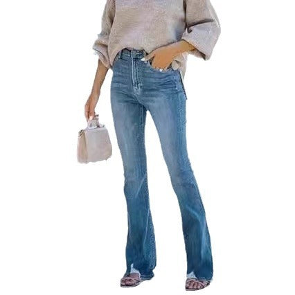 Damen Flared Jeans mit hohem Bund und schmeichelhaftem Schnitt R&B