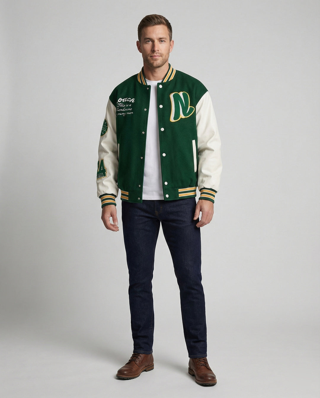 Herren Collegejacke mit Klassischen Details R&B