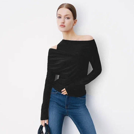 Damen Off-Shoulder Langarmoberteil R&B