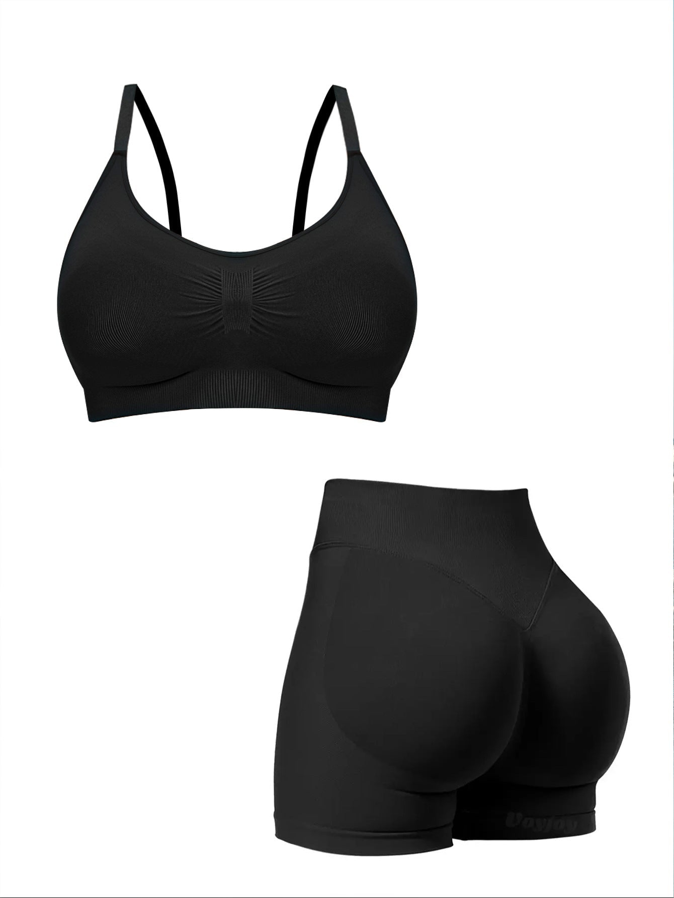 Damen sportlicher Bralette-BH mit nahtloser Passform und elastischem Unterband R&B