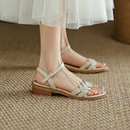 Damen Riemchen-Sandalen mit geflochtenem Design und komfortabler Sohle