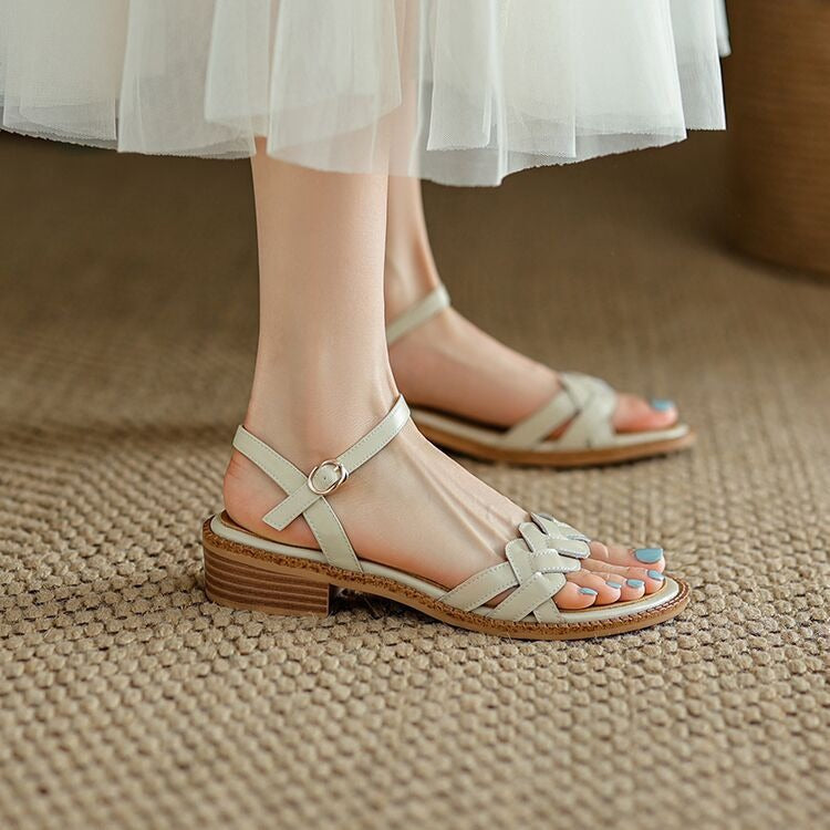 Damen Riemchen-Sandalen mit geflochtenem Design und komfortabler Sohle