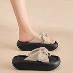 Damen Komfortable Plattform-Sandalen mit schickem Schleifen-Detail