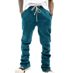 Herren nan lockere Sweatpants mit elastischem Komfortbund, Kordelzug, Fleece-Innenfutter und geradem Bein R&B