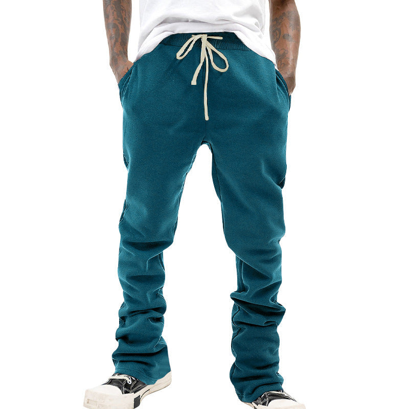 Herren nan lockere Sweatpants mit elastischem Komfortbund, Kordelzug, Fleece-Innenfutter und geradem Bein R&B