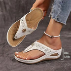 Damen Zehentrenner-Sandalen mit komfortablem Fußbett und atmungsaktiver Obermaterial R&B